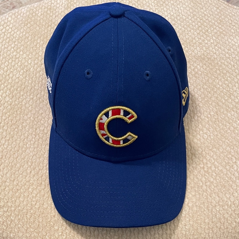 Chicago Cubs London Baseball Cap in Royal Blue w/ Gold Crown & Union Jack C Logo